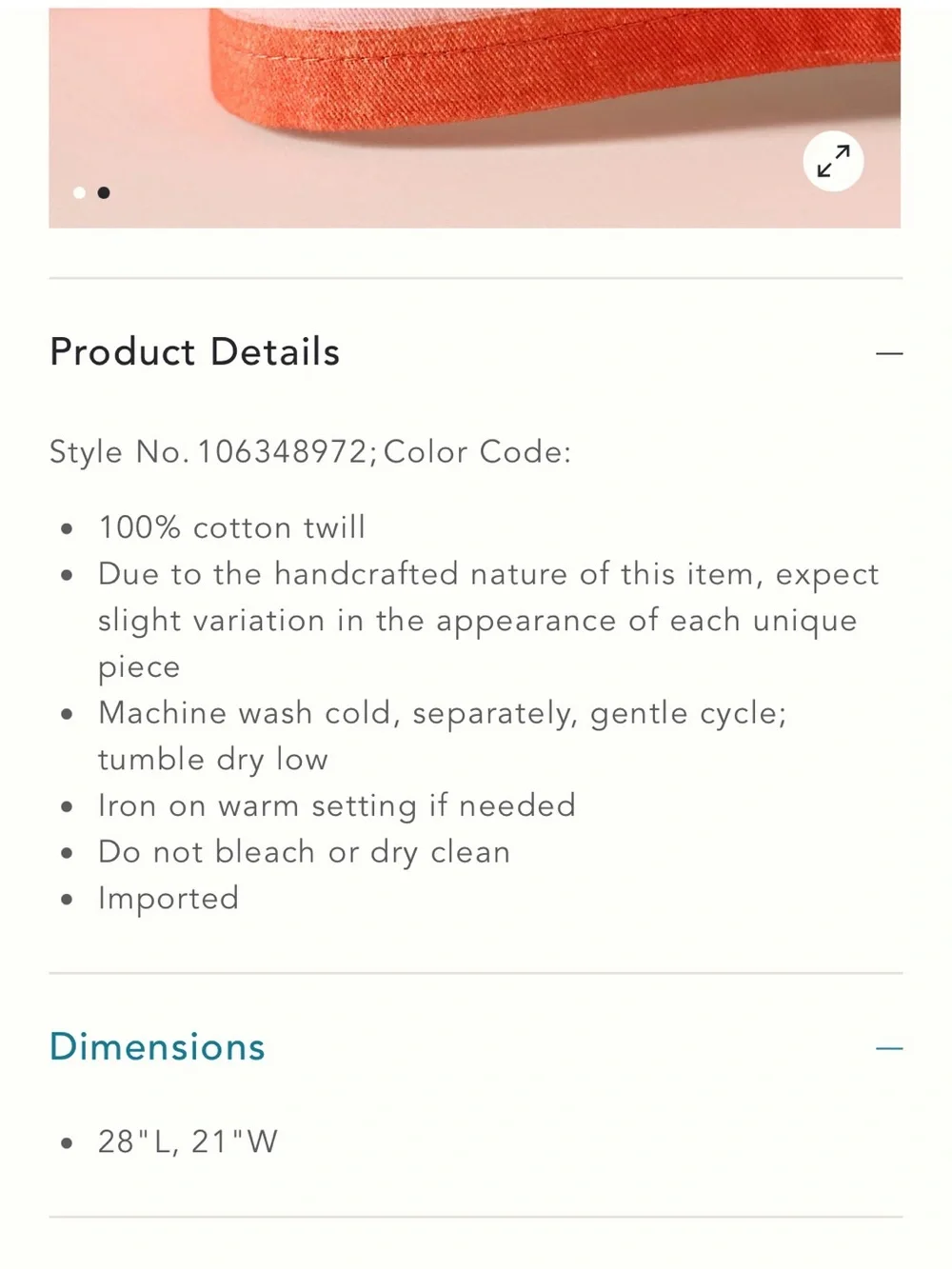 Anthropologie Pink Tea Towel with Orange Trim and Food Motifs - New $24